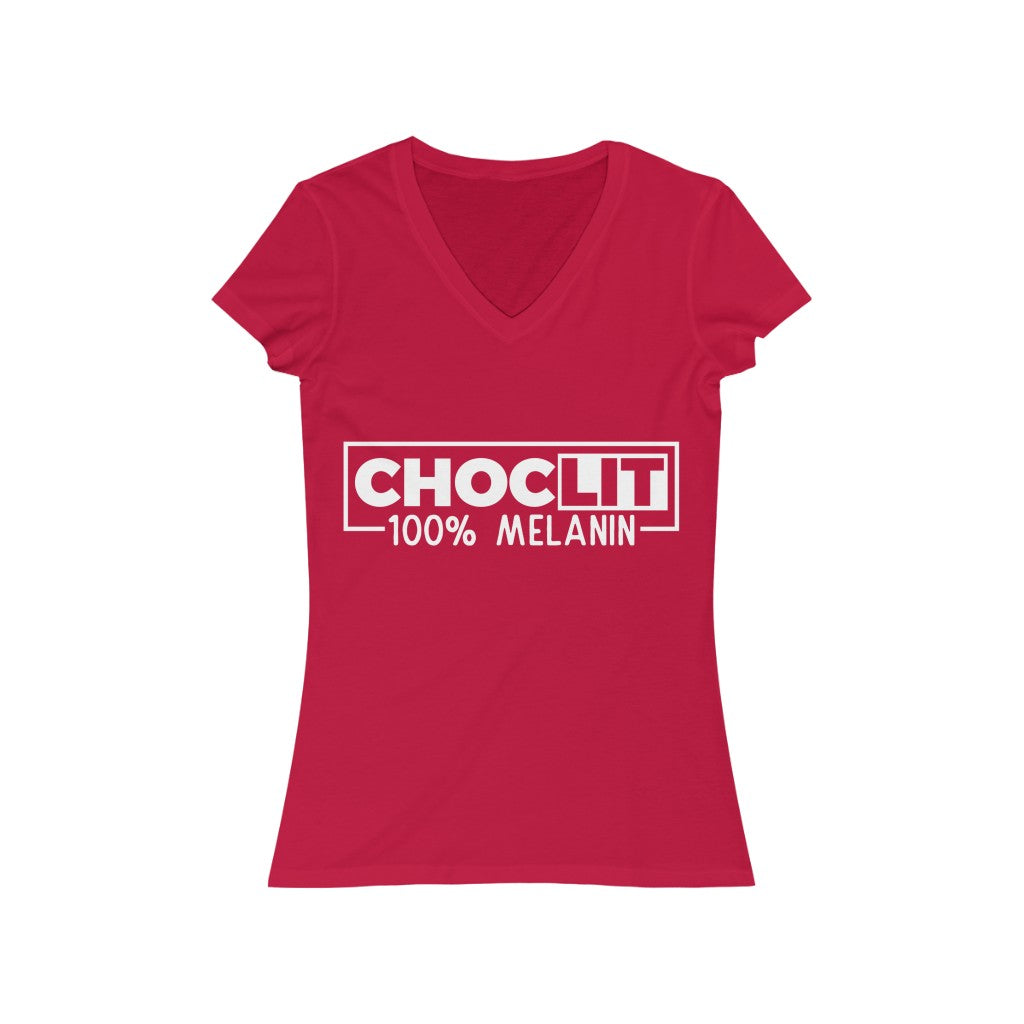 CHOCLIT Women's Jersey Short Sleeve V-Neck Tee