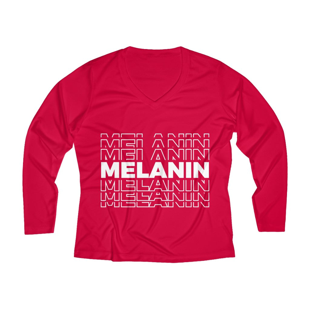 Melanin Long Sleeve Performance V-neck Tee