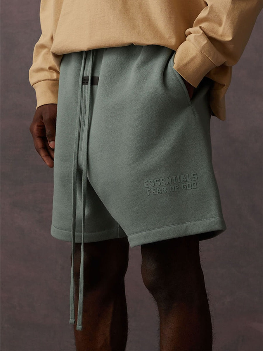 FOG FEAR OF GOD DOUBLE LINE ESSENTIALS SS23 Silicone Letter Printed High Street Loose Shorts for Men