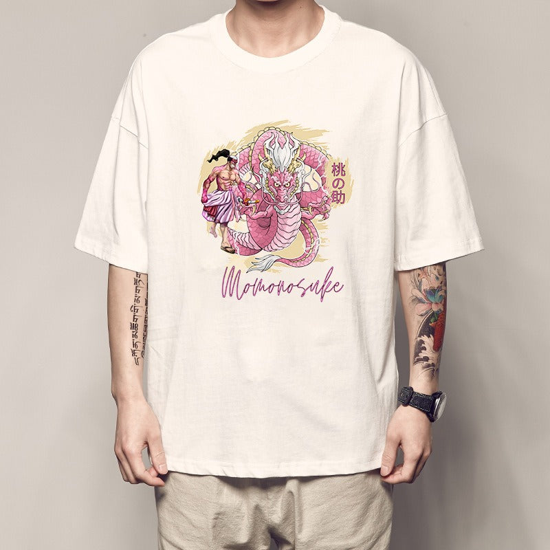 One Piece King Printed T-shirt Light Moon Oda Short Sleeves and Country of Warcraft Kai Duo Anime Surrounding Short Sleeves