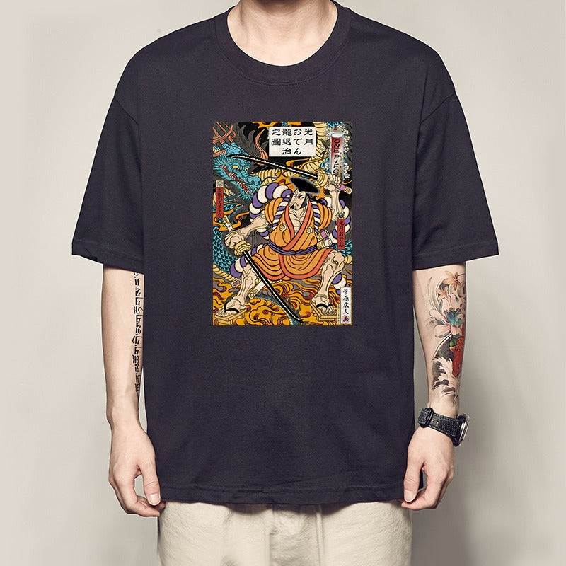 One Piece King Printed T-shirt Light Moon Oda Short Sleeves and Country of Warcraft Kai Duo Anime Surrounding Short Sleeves
