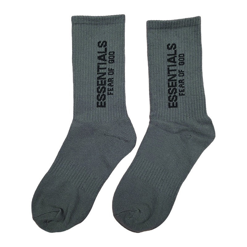 FEAR OF GOD Long Tube Socks Fog Double Thread Essentials Medium Tube Socks for Men and Womens Sports High Street Trend Ins