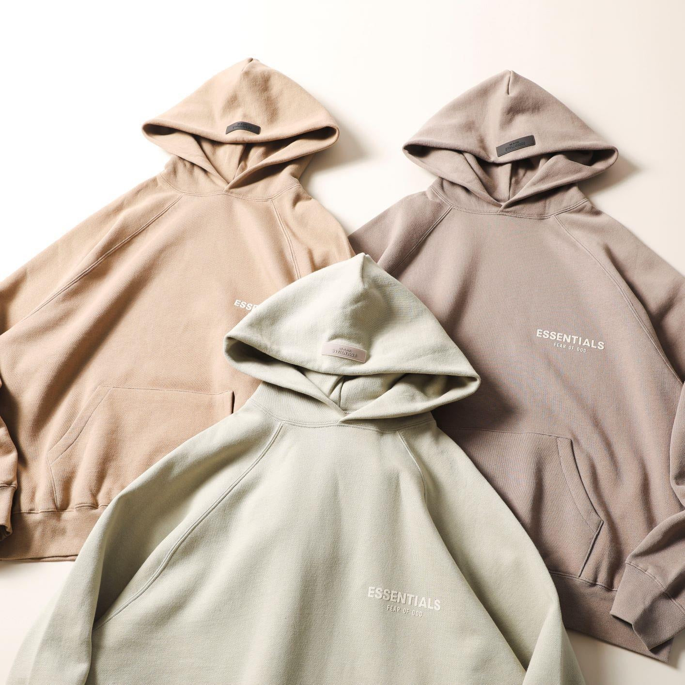 FOG Double Thread ESSENTIALS Chest Small Flocking Letter Printed Hooded Sweater Loose High Street American Hoodie