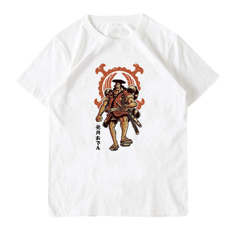 One Piece King Printed T-shirt Light Moon Oda Short Sleeves and Country of Warcraft Kai Duo Anime Surrounding Short Sleeves