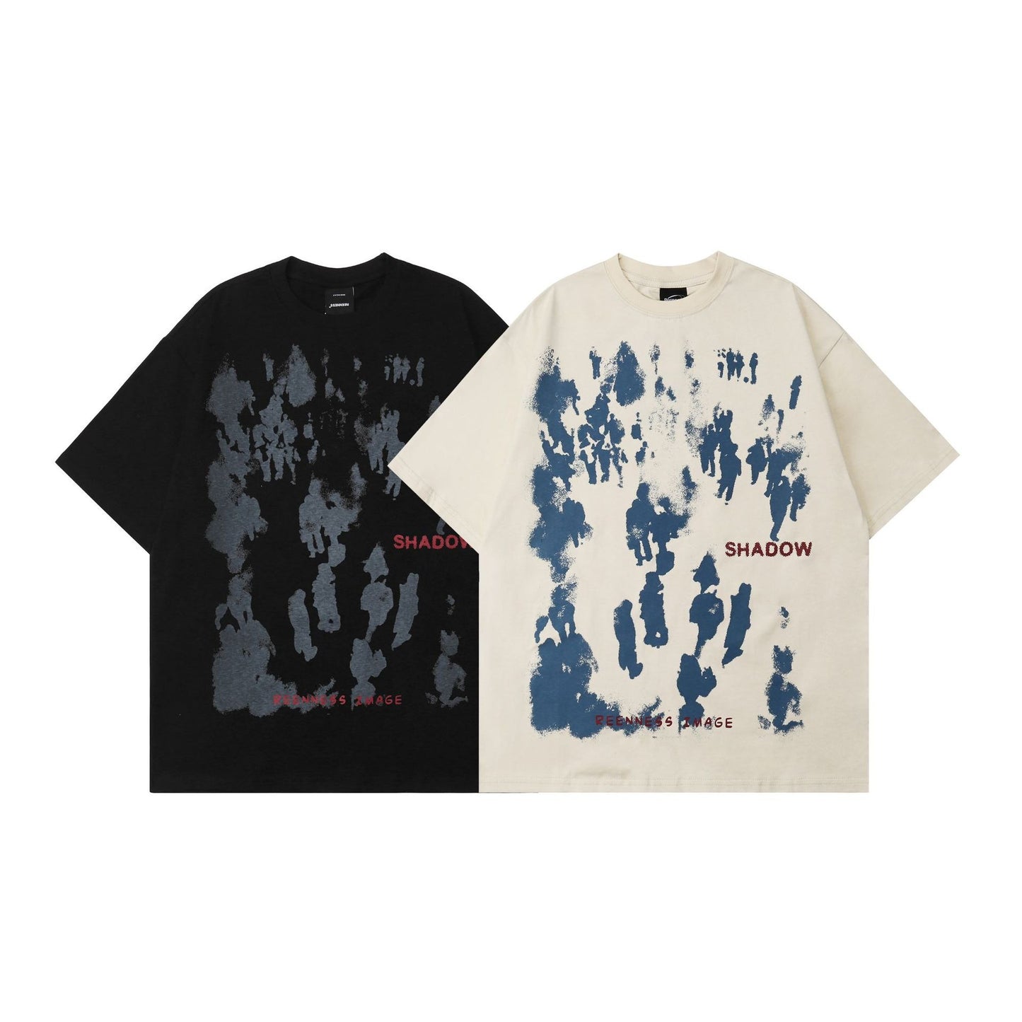 Street high street trendy sign abstract silhouette theme short sleeved T-shirt