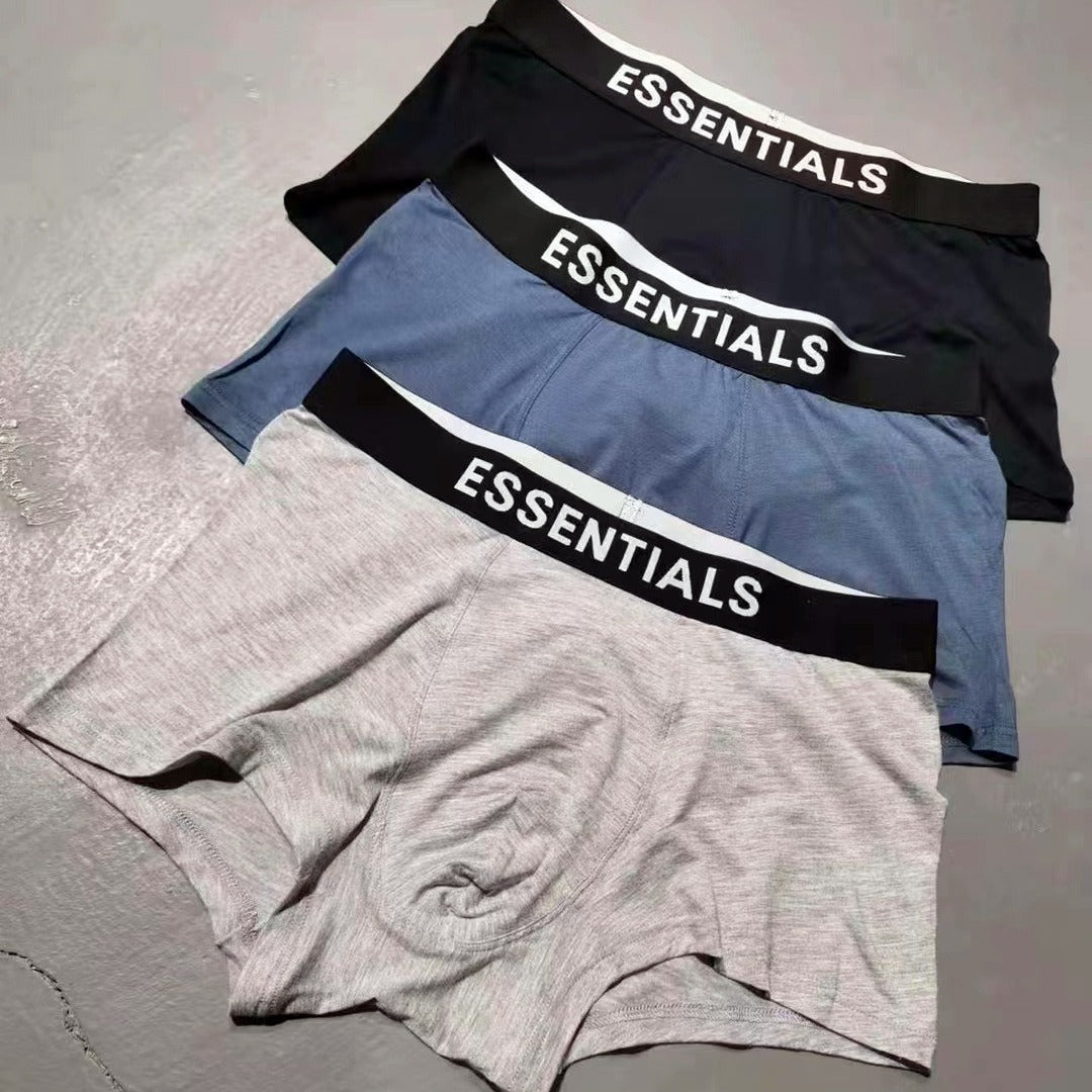 FOG Double Thread Essentials Breathable Sports Ice Feeling Flat Corner Short Pants Box Pack of Three