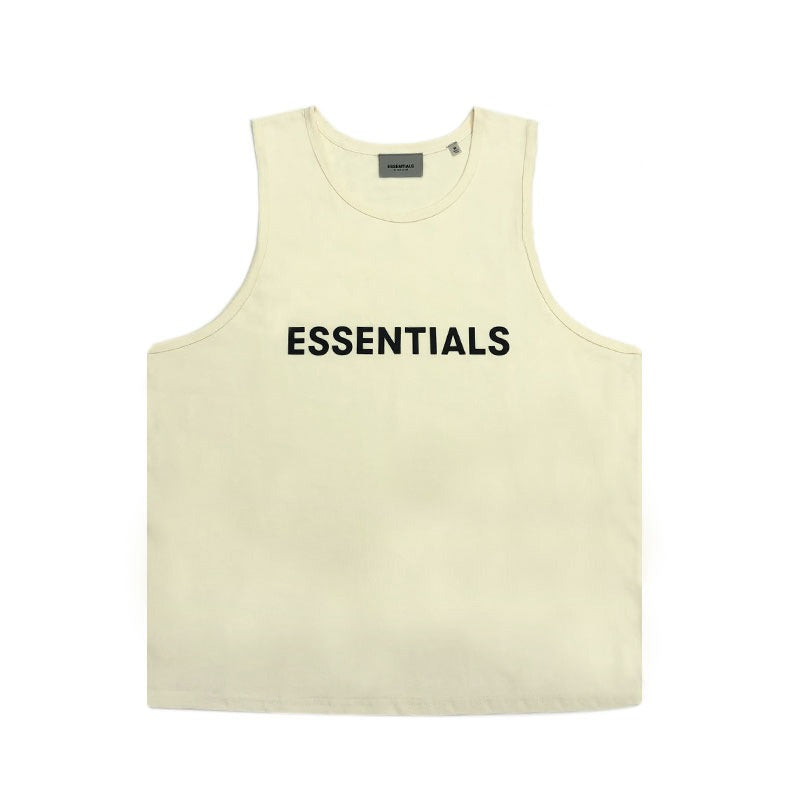 FOG FEAR OF GOD Double Line Essentials Letter T Shirt Vest Trendy High Street Casual Bottom Shirt for Men