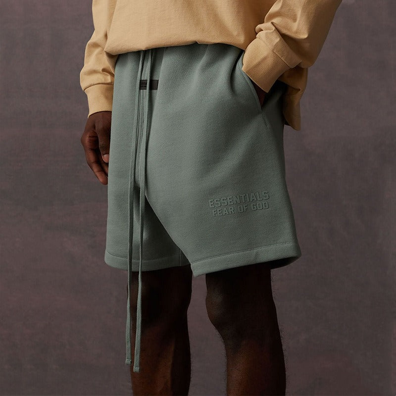 FOG FEAR OF GOD DOUBLE LINE ESSENTIALS SS23 Silicone Letter Printed High Street Loose Shorts for Men