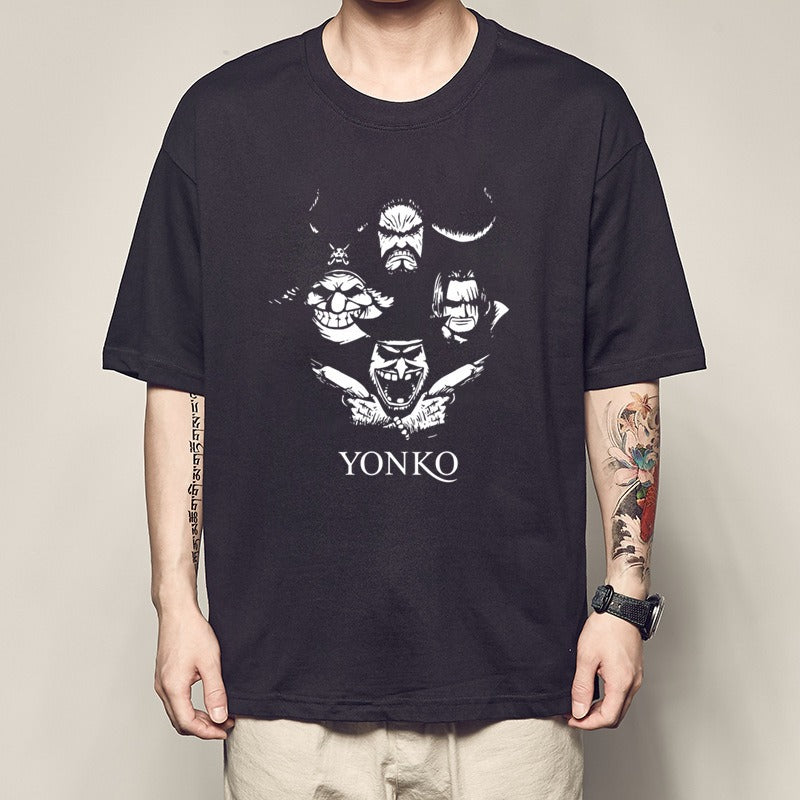 One Piece King Printed T-shirt Light Moon Oda Short Sleeves and Country of Warcraft Kai Duo Anime Surrounding Short Sleeves