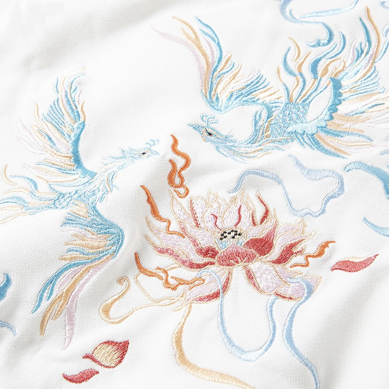 Chinese style phoenix embroidered sweatshirt men autumn ins fashion brand loose and versatile couple shirt jacket