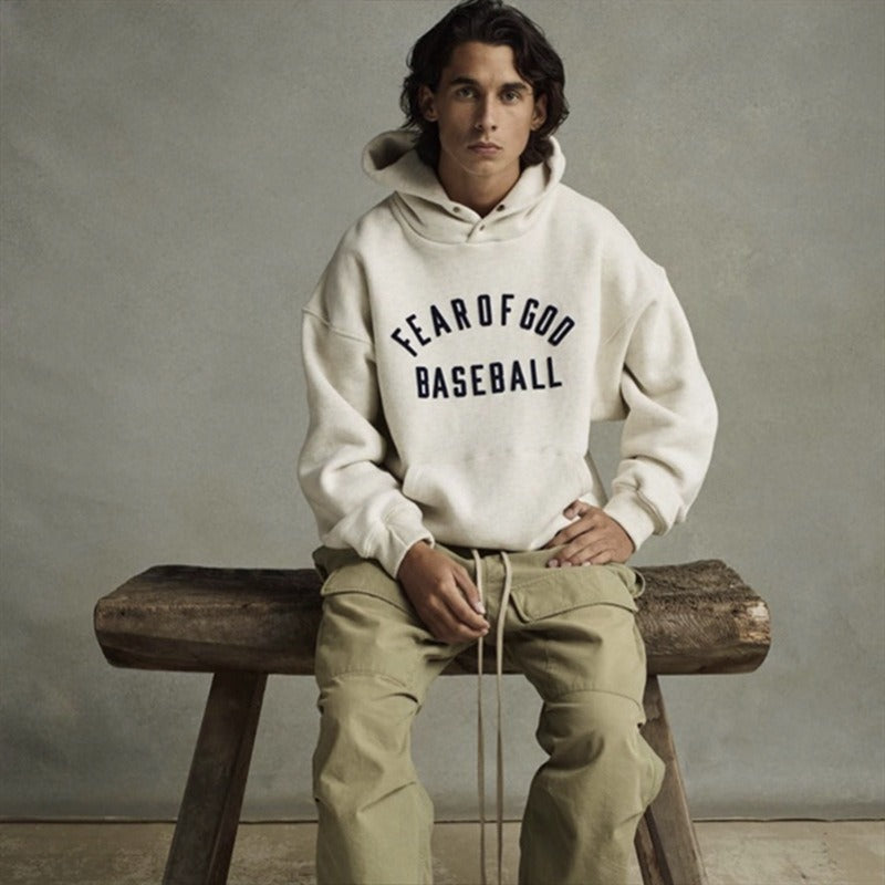 Winter Fashion Brand Sweater FOG Season 7 Main Line BASEBALL Letter Hoodie High Street Loose Men's and Women's Sweater