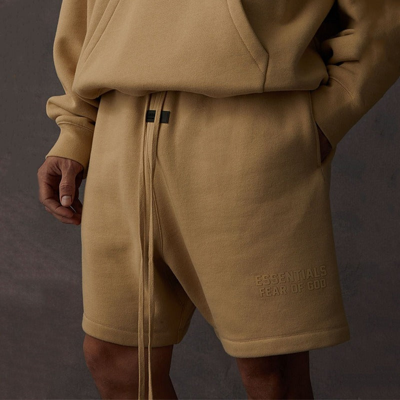 FOG FEAR OF GOD DOUBLE LINE ESSENTIALS SS23 Silicone Letter Printed High Street Loose Shorts for Men
