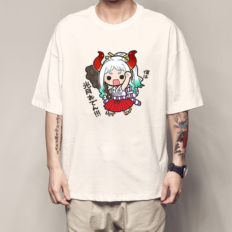 One Piece King Printed T-shirt Light Moon Oda Short Sleeves and Country of Warcraft Kai Duo Anime Surrounding Short Sleeves