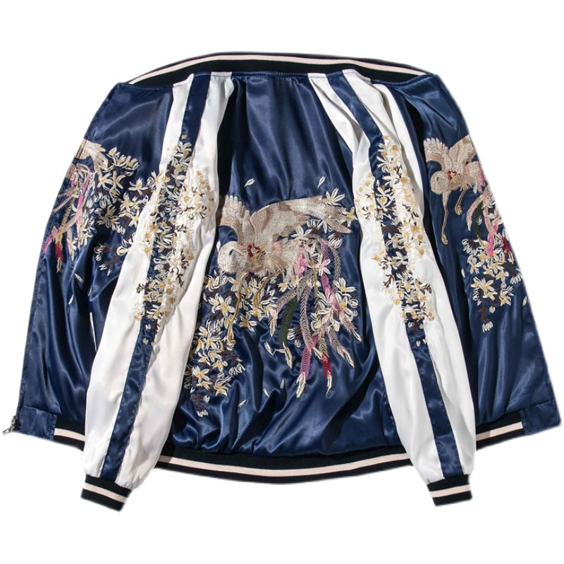 Baseball Suit Women's Couple Suit Hengshu He Phoenix Embroidery Coat Spring and Autumn Double Sided Jacket