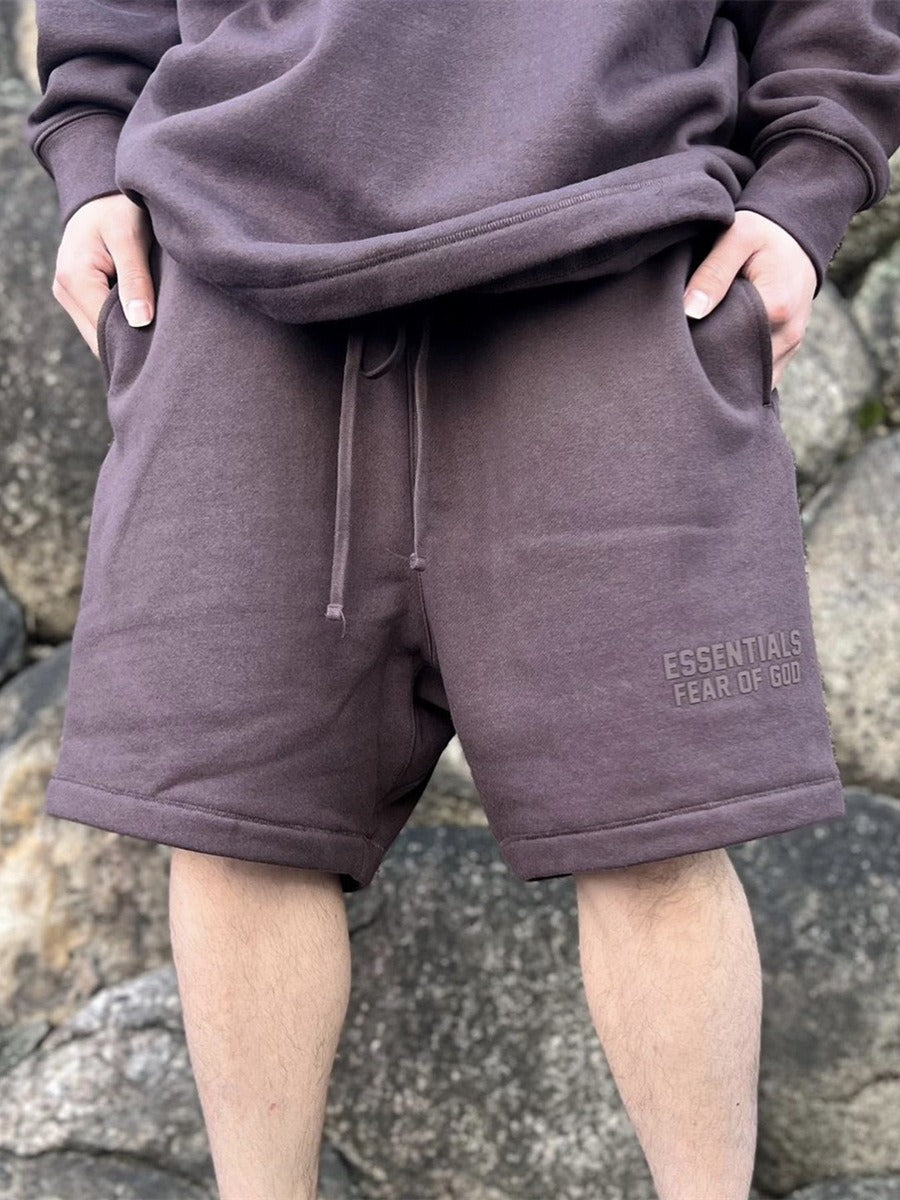 FOG FEAR OF GOD DOUBLE LINE ESSENTIALS SS23 Silicone Letter Printed High Street Loose Shorts for Men
