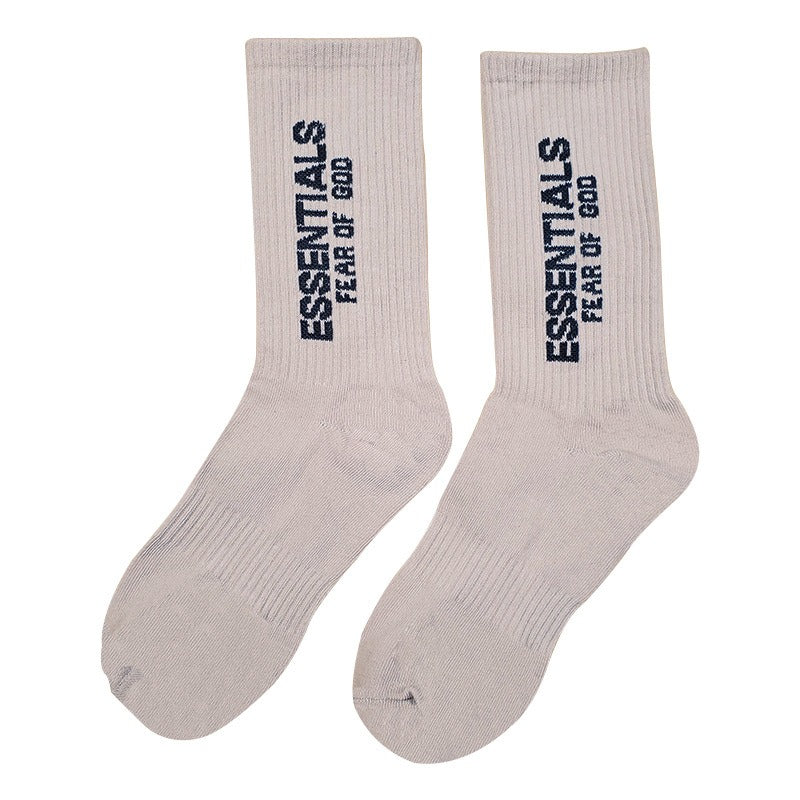 FEAR OF GOD Long Tube Socks Fog Double Thread Essentials Medium Tube Socks for Men and Womens Sports High Street Trend Ins
