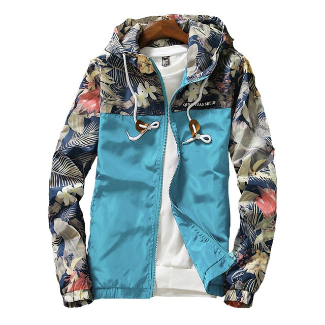 Floral Bomber Jacket Men Hip Hop Slim Fit Flowers Pilot Bomber Jacket Coat Men's Hooded Jackets Plus Size 4XL