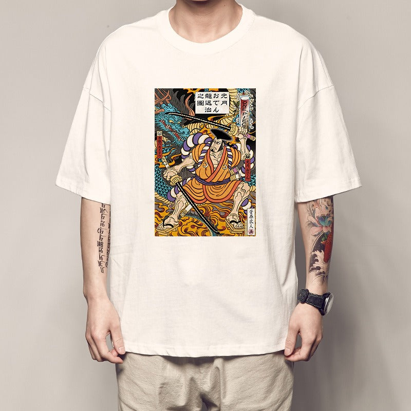 One Piece King Printed T-shirt Light Moon Oda Short Sleeves and Country of Warcraft Kai Duo Anime Surrounding Short Sleeves
