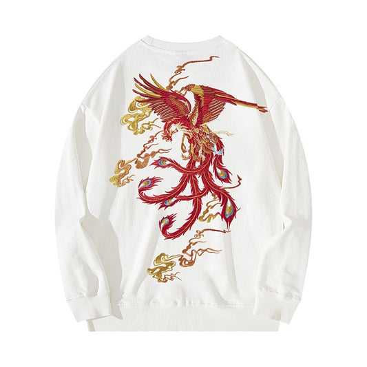 National trend men clothing heavy industry Phoenix embroidery heavy sweatshirt new top casual national trend