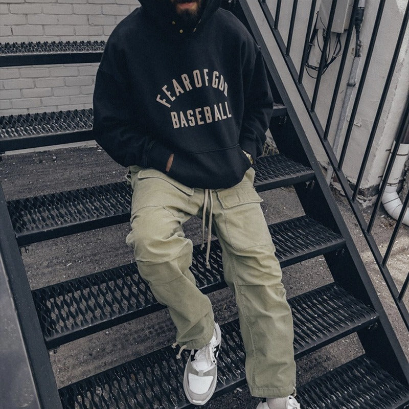 Winter Fashion Brand Sweater FOG Season 7 Main Line BASEBALL Letter Hoodie High Street Loose Men's and Women's Sweater
