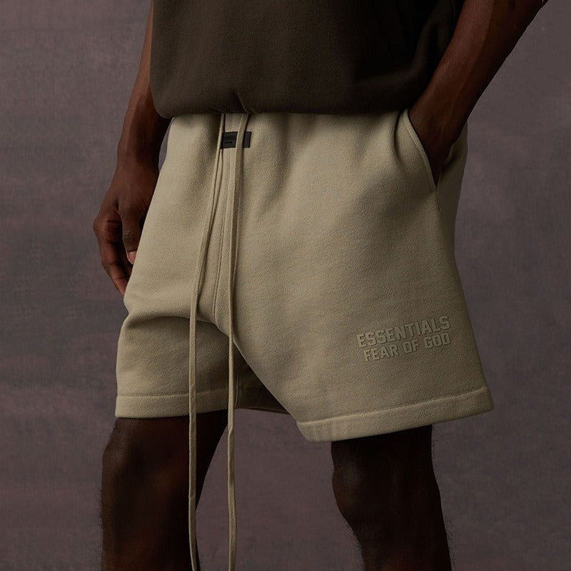 FOG FEAR OF GOD DOUBLE LINE ESSENTIALS SS23 Silicone Letter Printed High Street Loose Shorts for Men