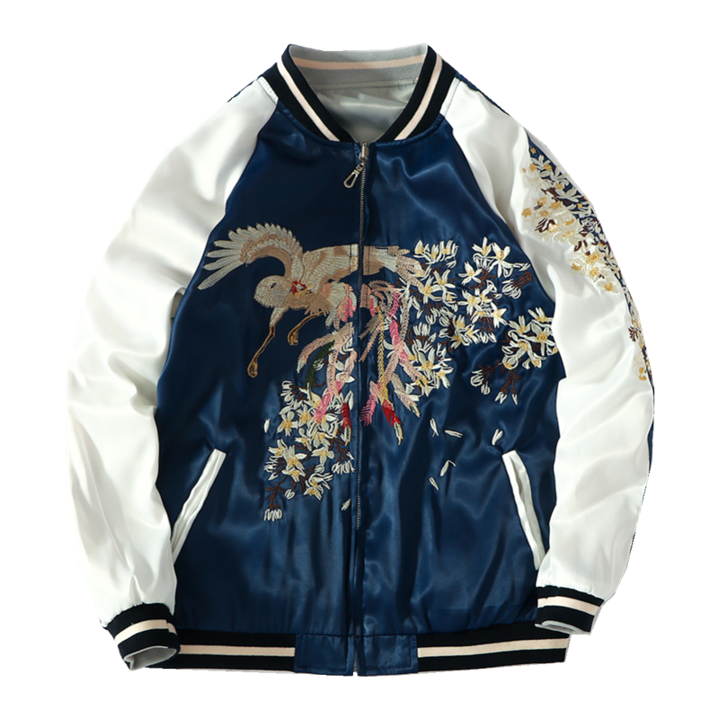 Baseball Suit Women's Couple Suit Hengshu He Phoenix Embroidery Coat Spring and Autumn Double Sided Jacket