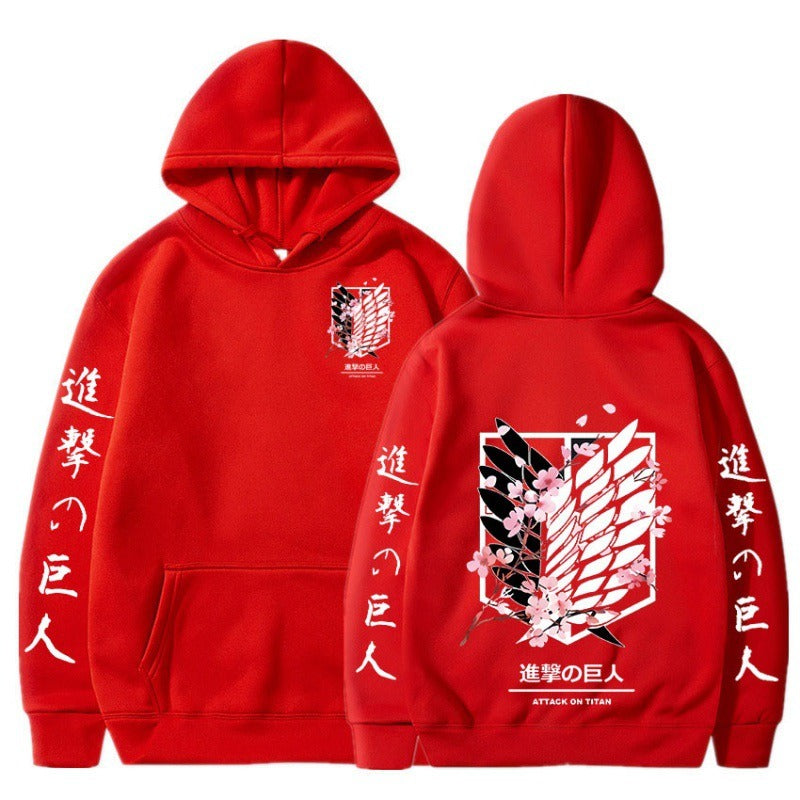 Attack on Giant Freedom Wings New Anime Plush Hoodie Cross border Hoodie Anime Hoodie
