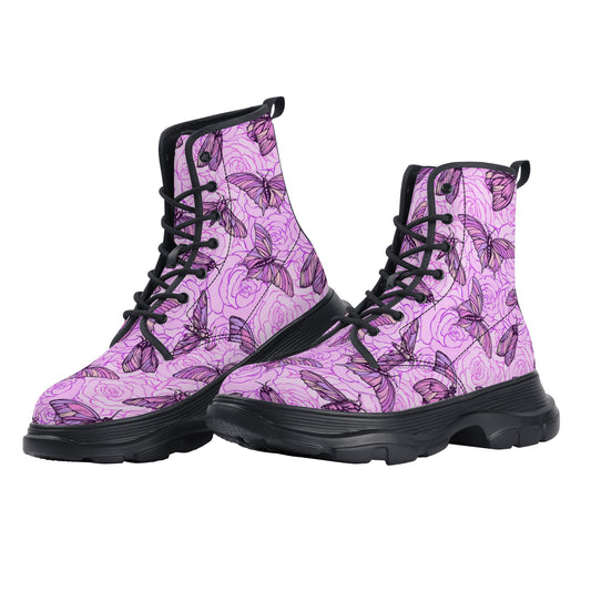Women's Leather Chunky Boots