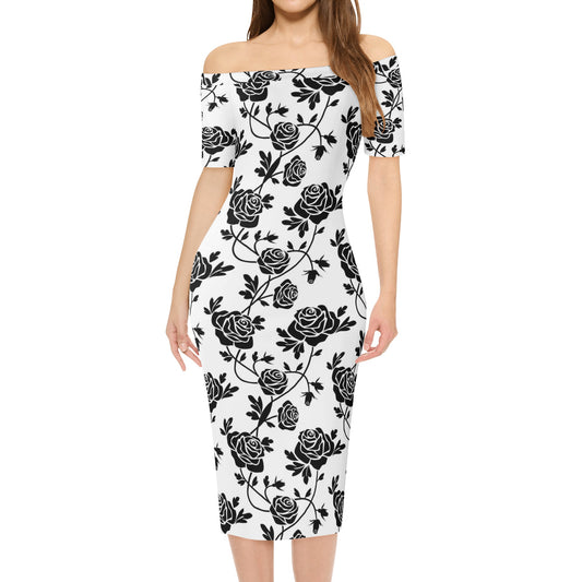 Women's Off The Shoulder Office Lady Dress