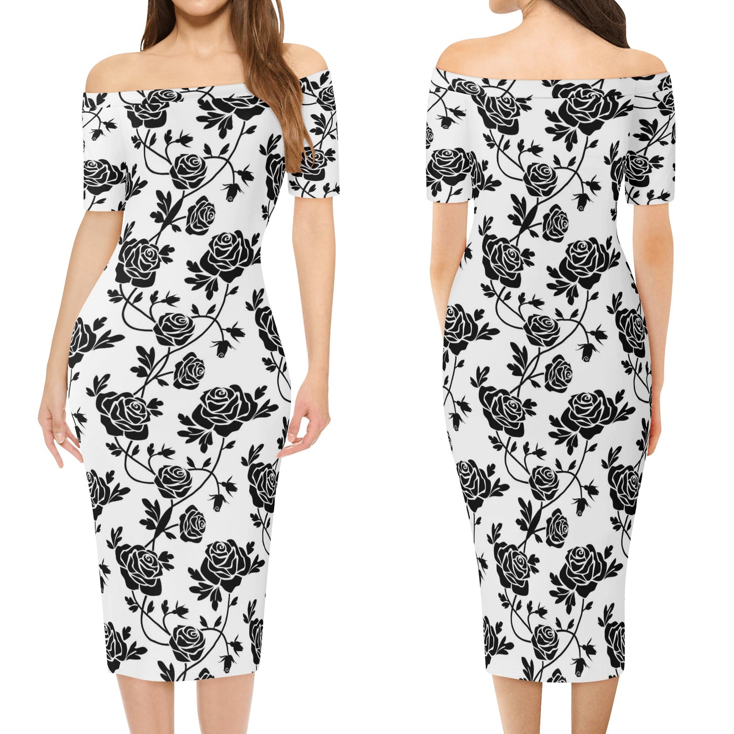 Women's Off The Shoulder Office Lady Dress