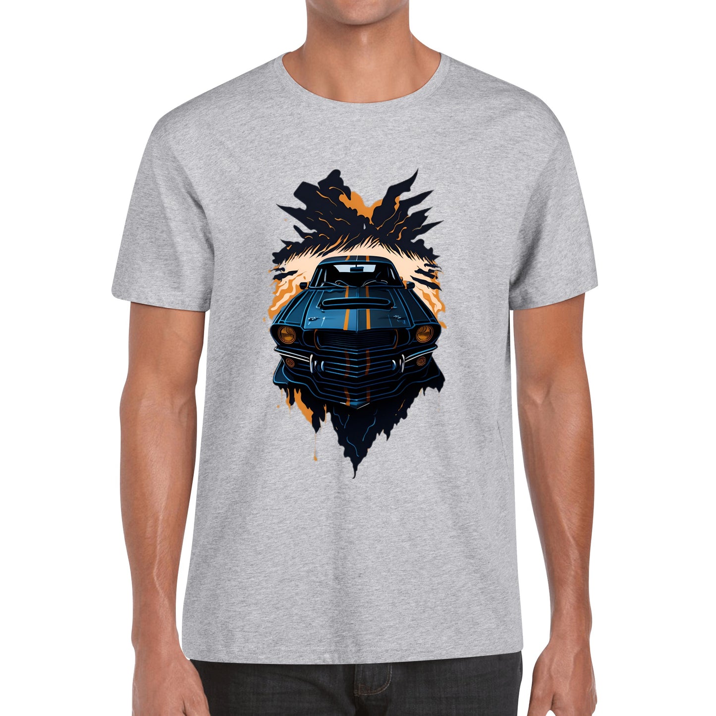 Men's Cotton Front Back Printing T Shirt