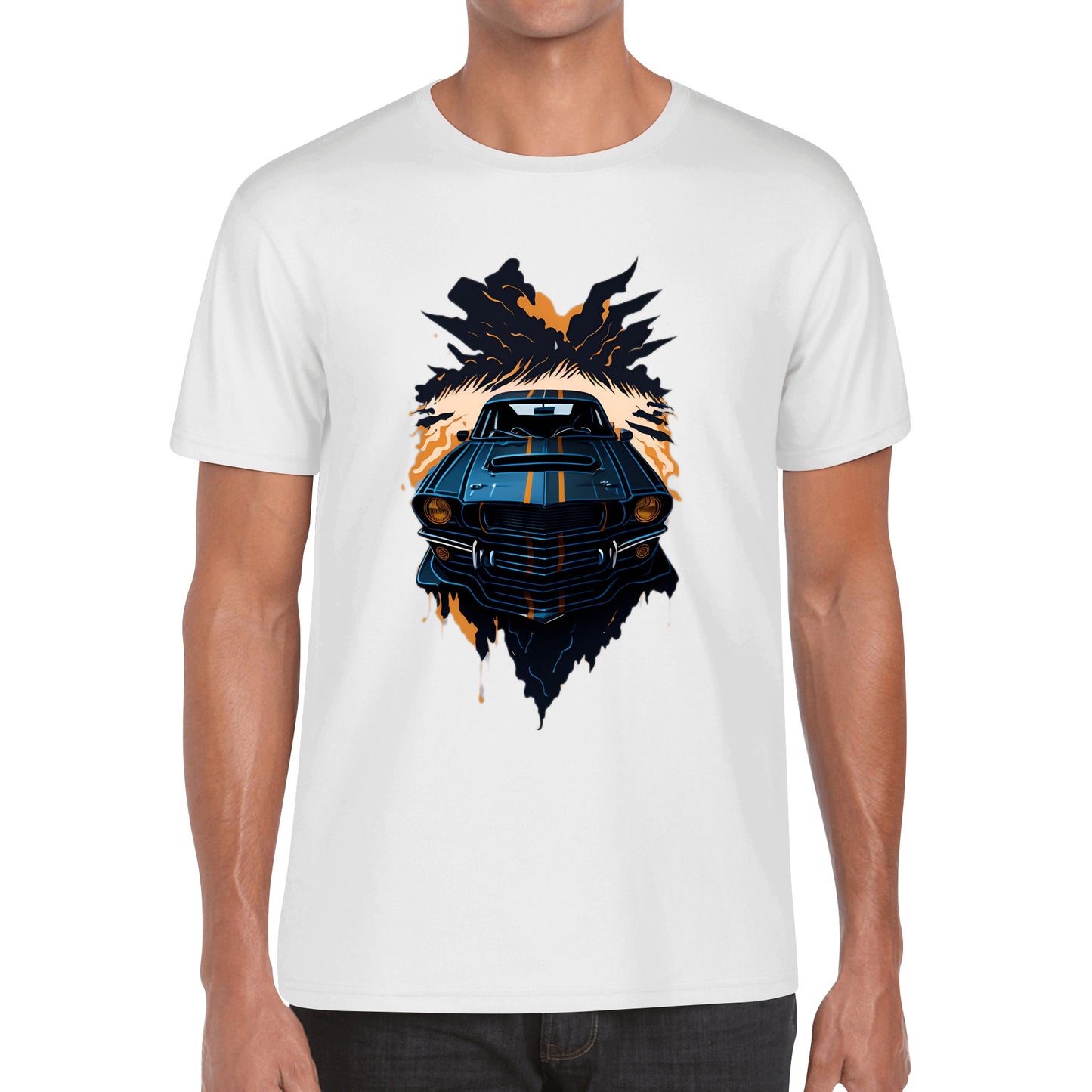 Men's Cotton Front Back Printing T Shirt