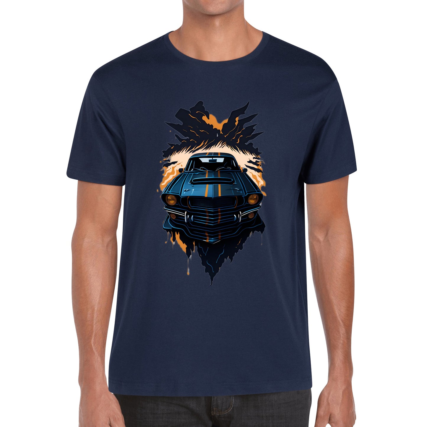 Men's Cotton Front Back Printing T Shirt