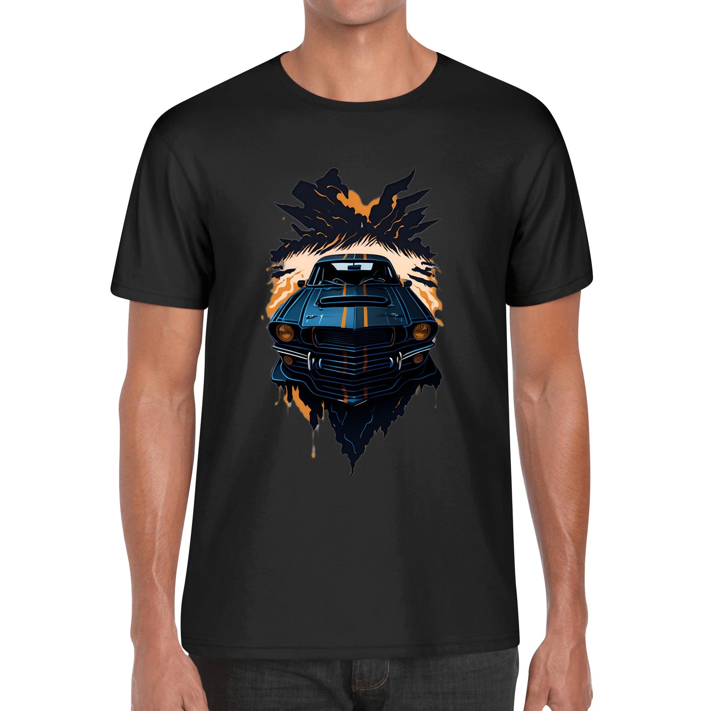 Men's Cotton Front Back Printing T Shirt