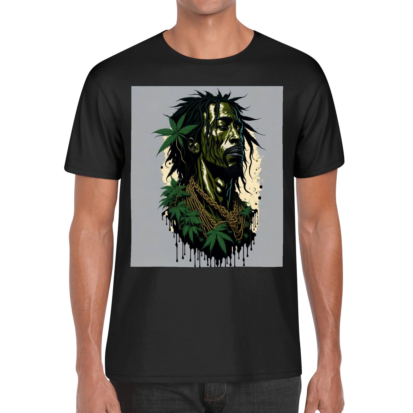 Men's Cotton Front Back Printing T Shirt
