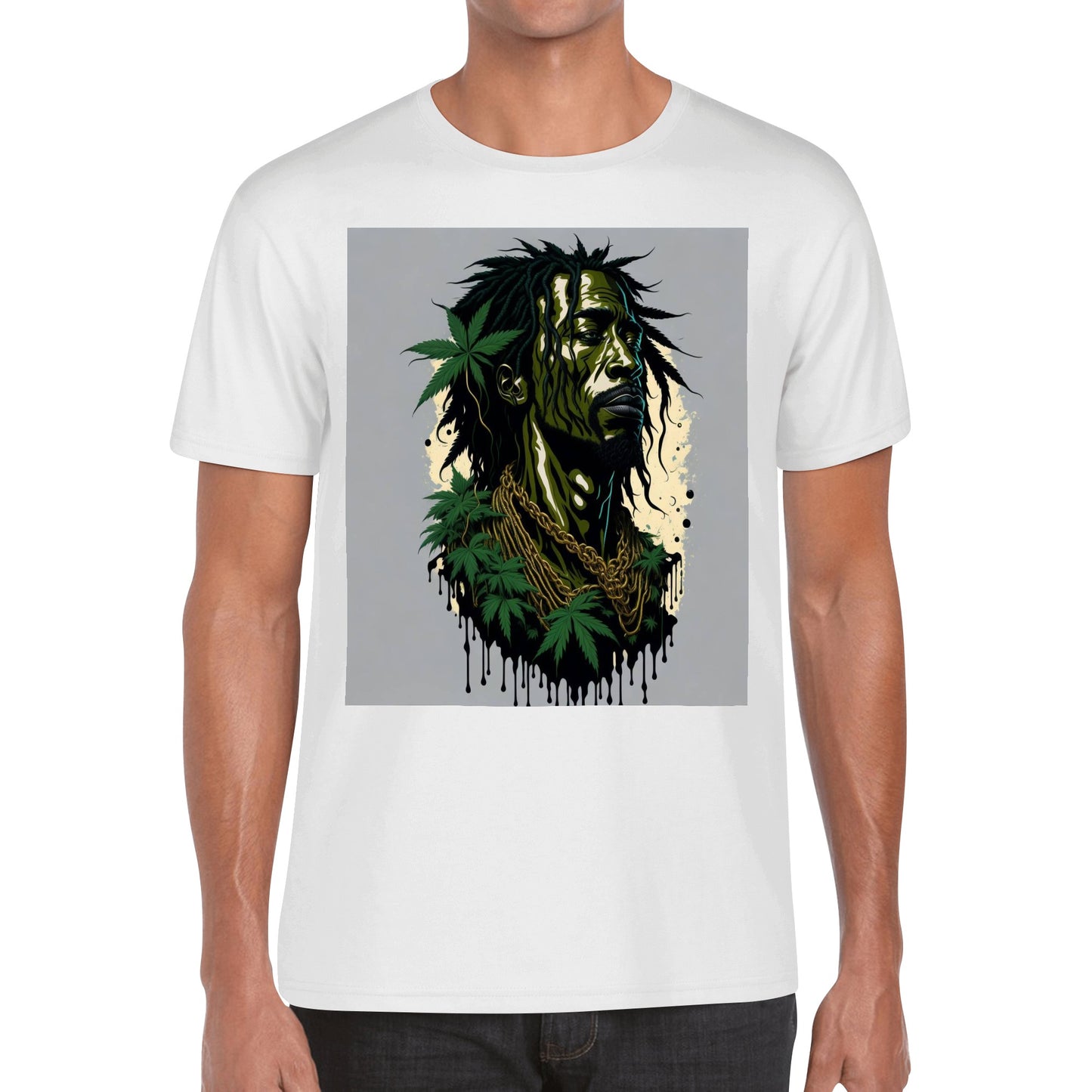 Men's Cotton Front Back Printing T Shirt