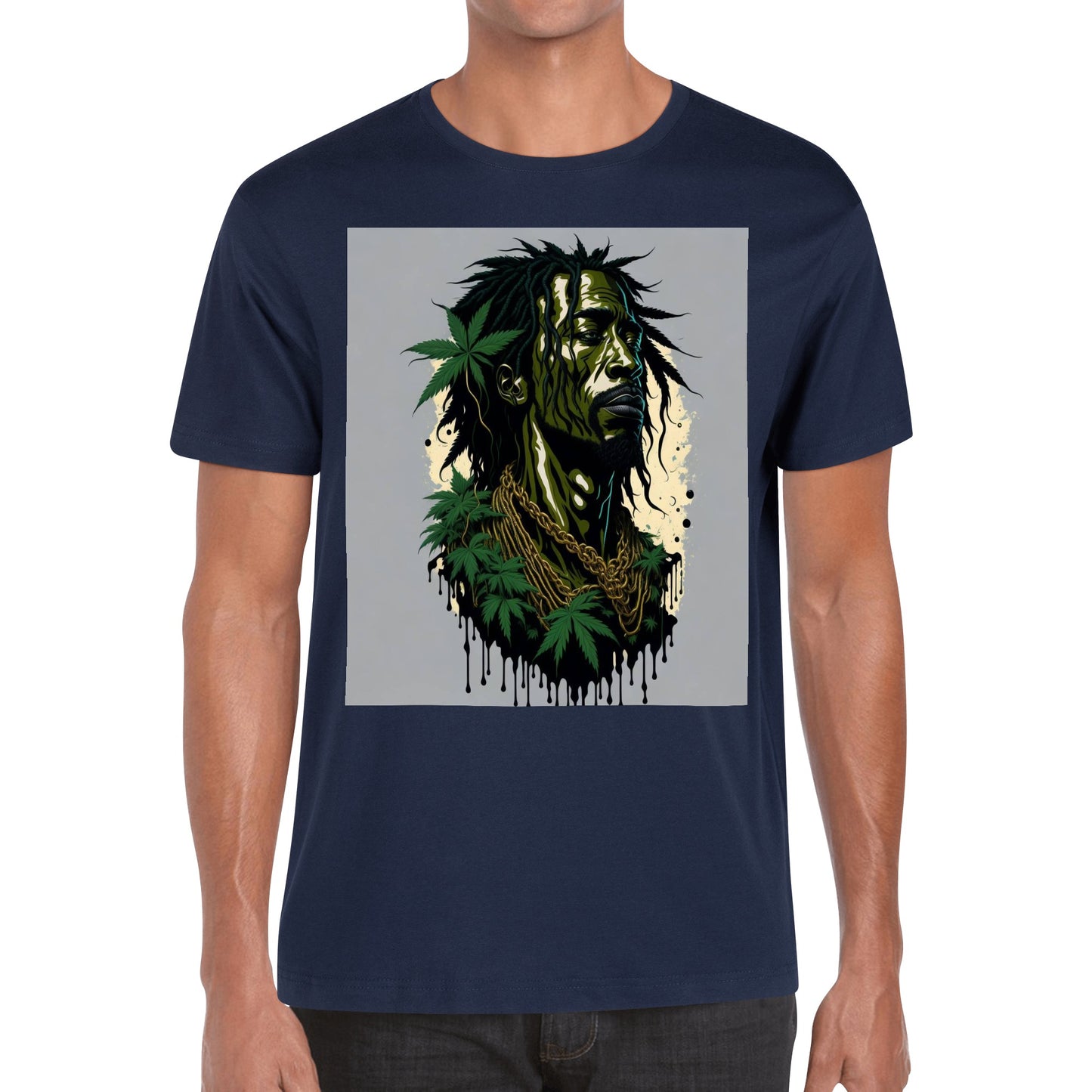 Men's Cotton Front Back Printing T Shirt
