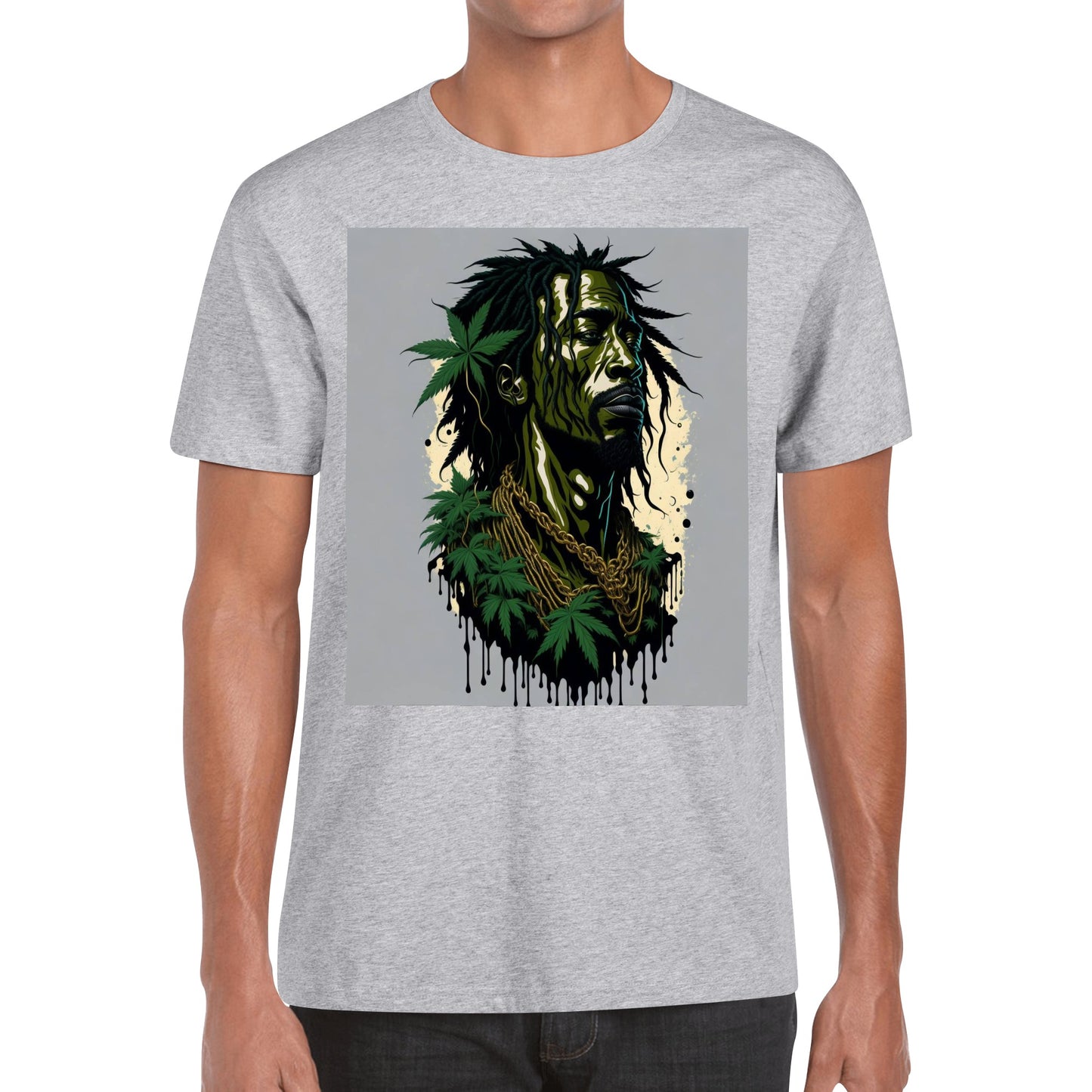 Men's Cotton Front Back Printing T Shirt