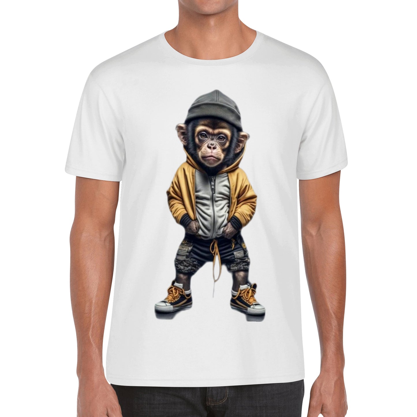 Men's Cotton Front Back Printing T Shirt