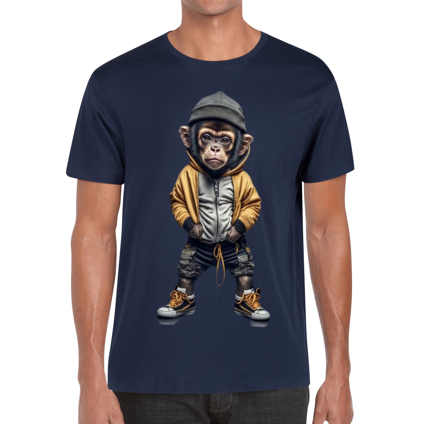 Men's Cotton Front Back Printing T Shirt
