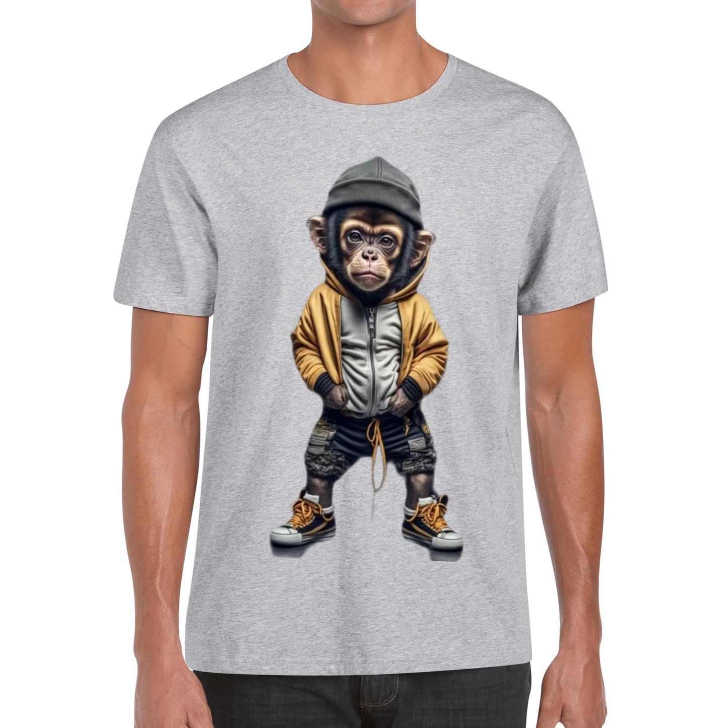 Men's Cotton Front Back Printing T Shirt
