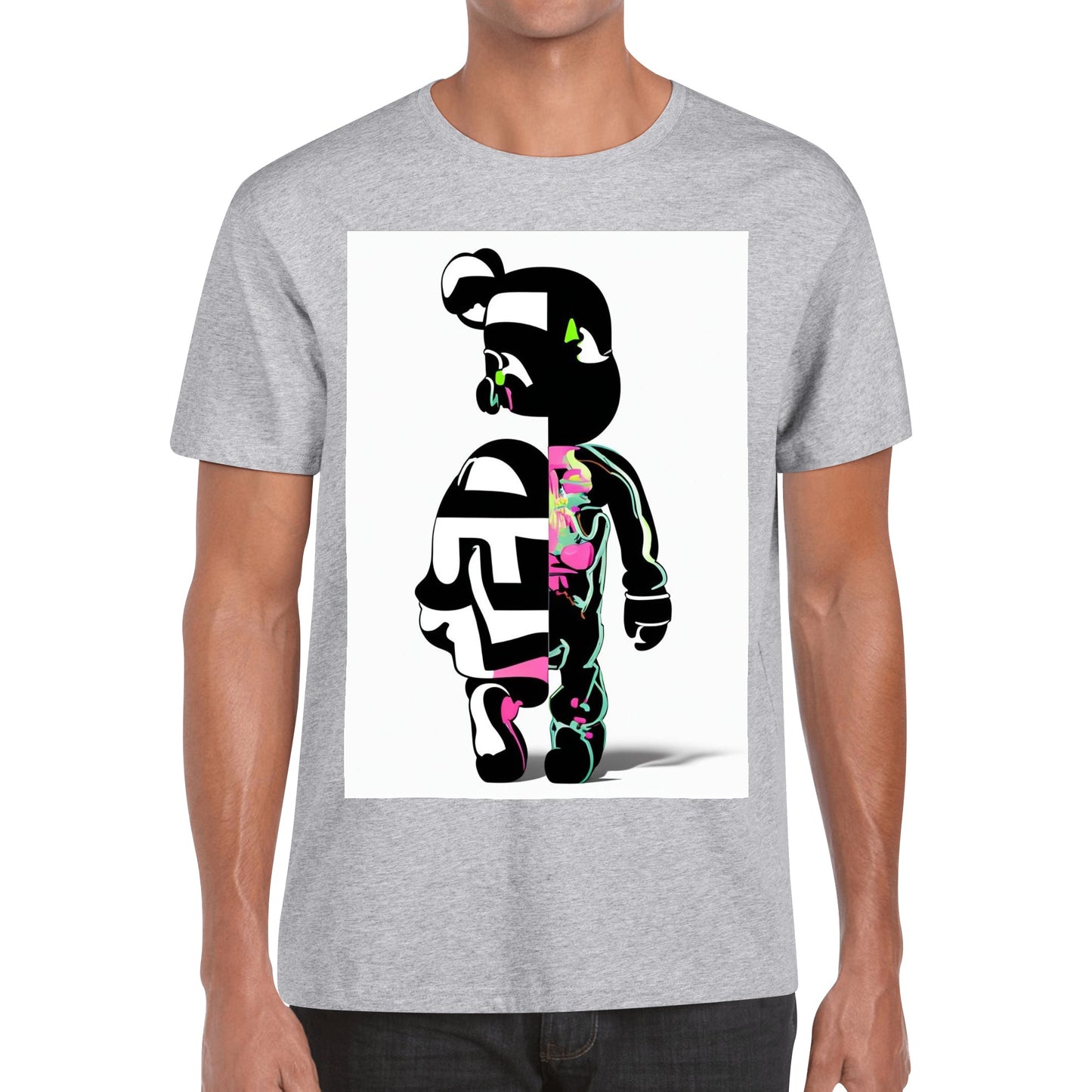 Men's Cotton Front Back Printing T Shirt