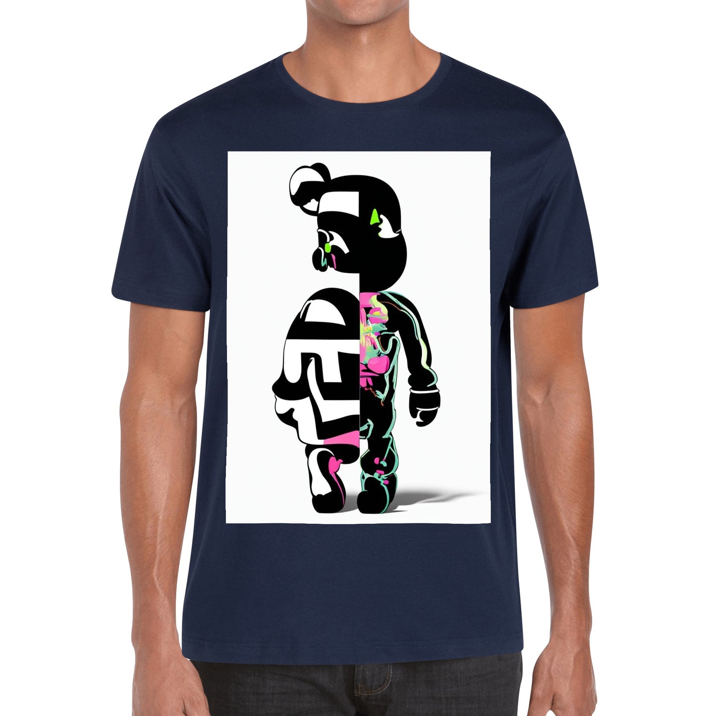 Men's Cotton Front Back Printing T Shirt