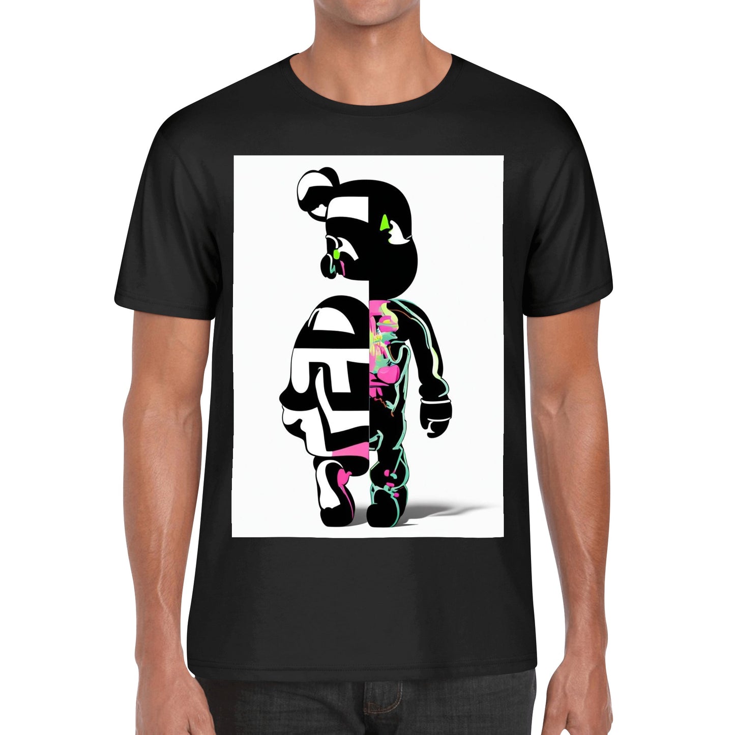 Men's Cotton Front Back Printing T Shirt