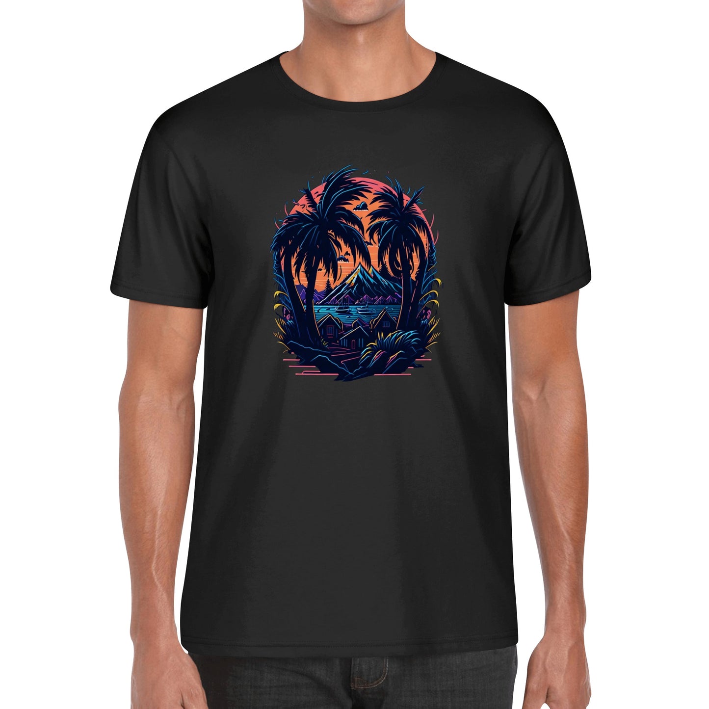 Men's Cotton Front Back Printing T Shirt
