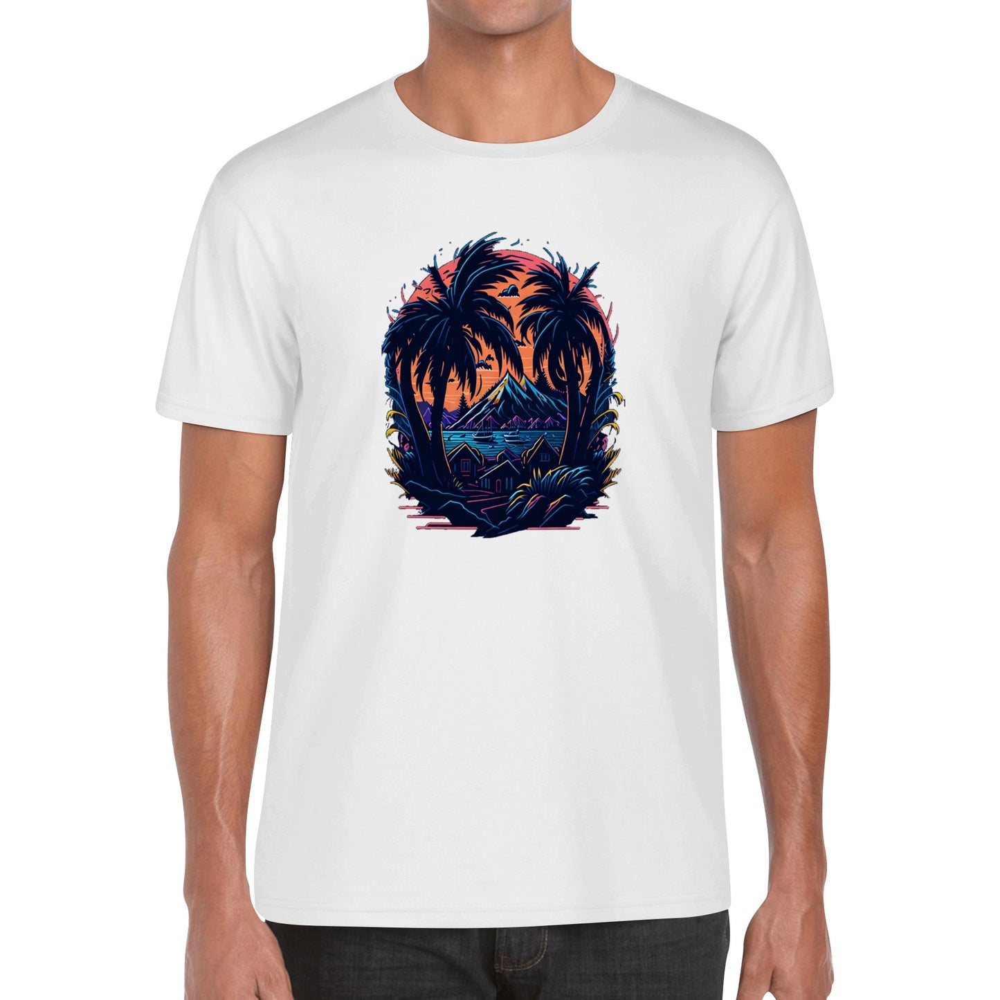 Men's Cotton Front Back Printing T Shirt