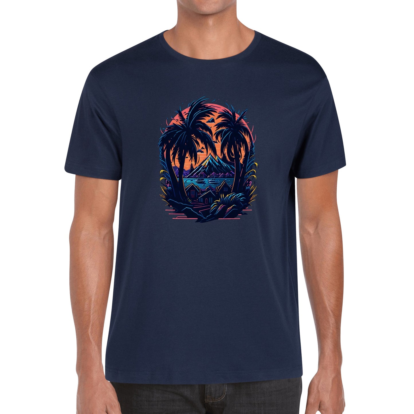 Men's Cotton Front Back Printing T Shirt