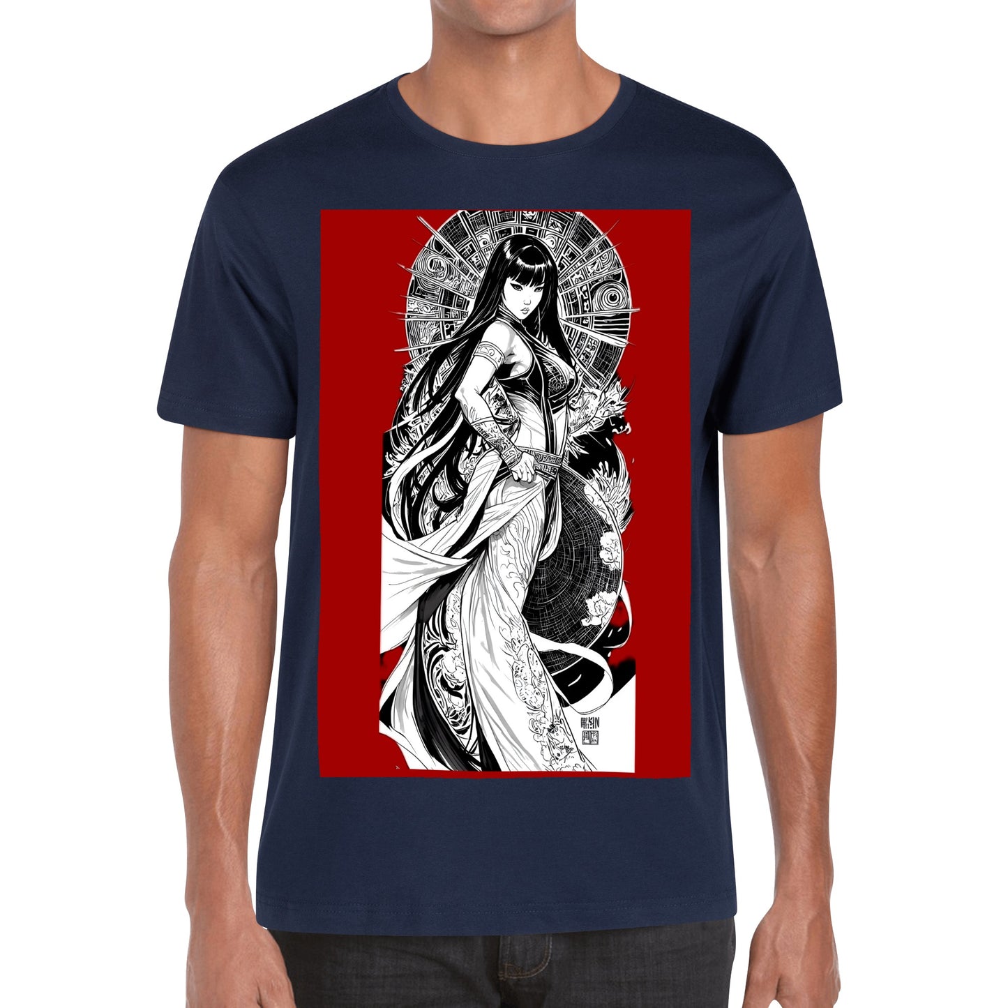 Men's Cotton Front Back Printing T Shirt