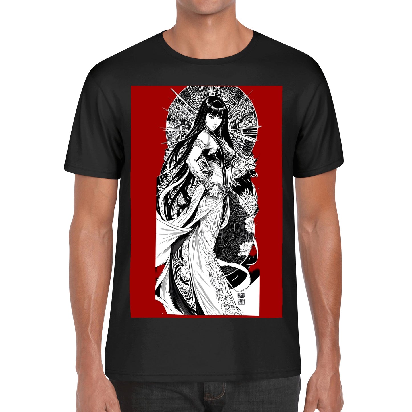 Men's Cotton Front Back Printing T Shirt