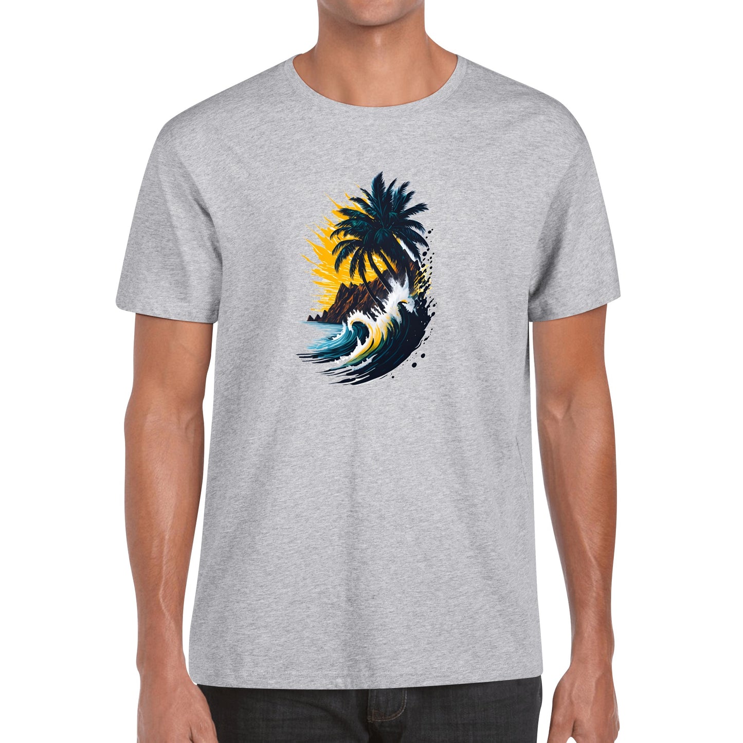 Men's Cotton Front Back Printing T Shirt